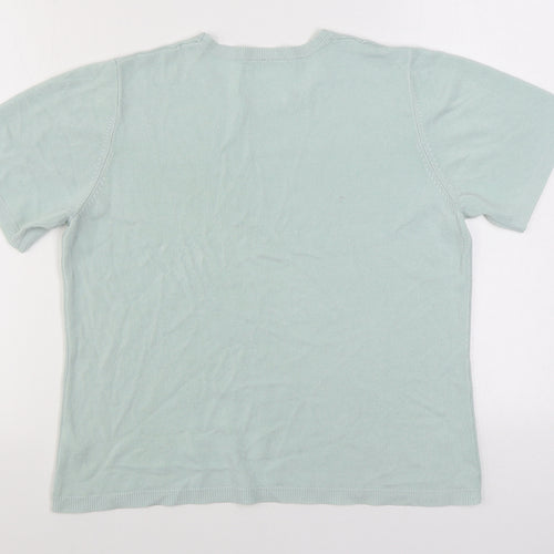 BHS Womens Green Round Neck Acrylic Pullover Jumper Size 18