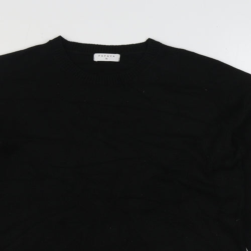 Matalan Womens Black Round Neck Acrylic Pullover Jumper Size 14