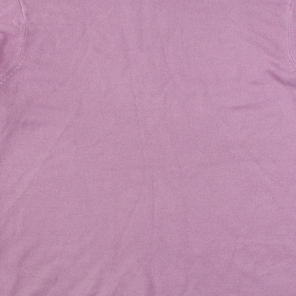 Marks and Spencer Womens Pink Mock Neck Acrylic Pullover Jumper Size 14