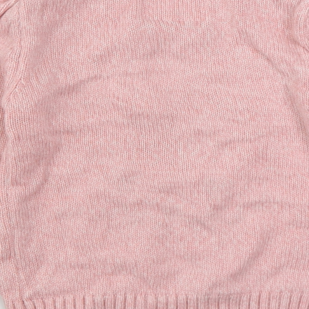 Young Dimension Girls Pink Round Neck Acrylic Pullover Jumper Size 4-5 Years Pullover - Bunny Rabbit