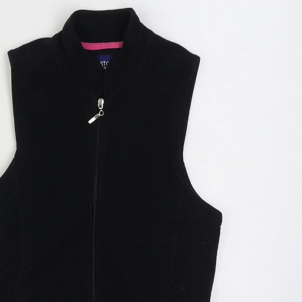 Store Twenty One Womens Black Gilet Jacket Size 12 Zip