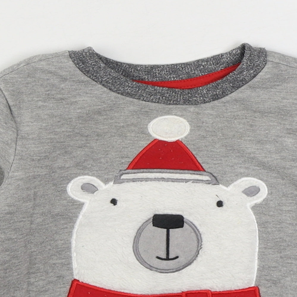 Primark Baby Grey Cotton Pullover Jumper Size 18-24 Months Pullover - Christmas Polar Bear
