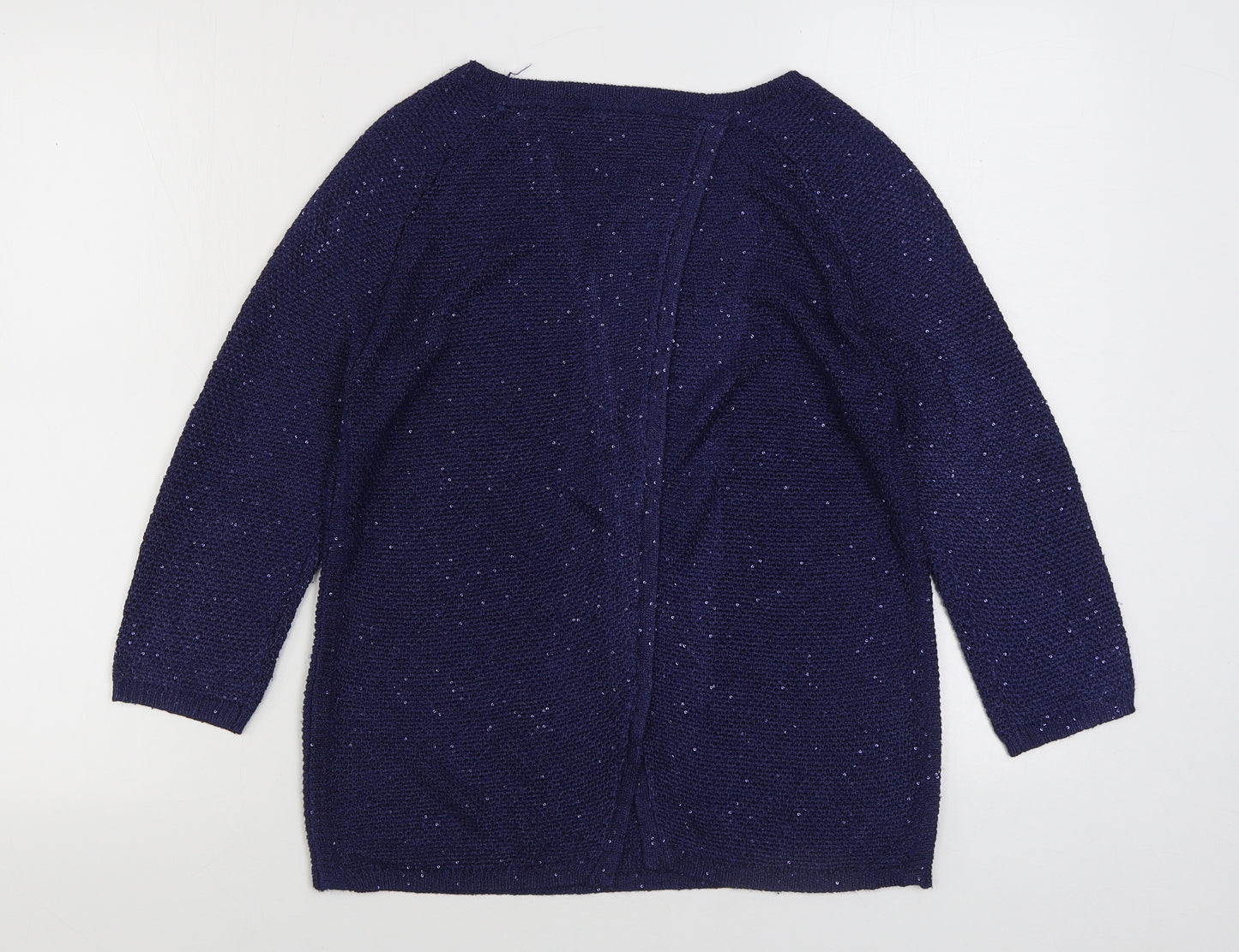 Monsoon Womens Blue Boat Neck Polyester Pullover Jumper Size S