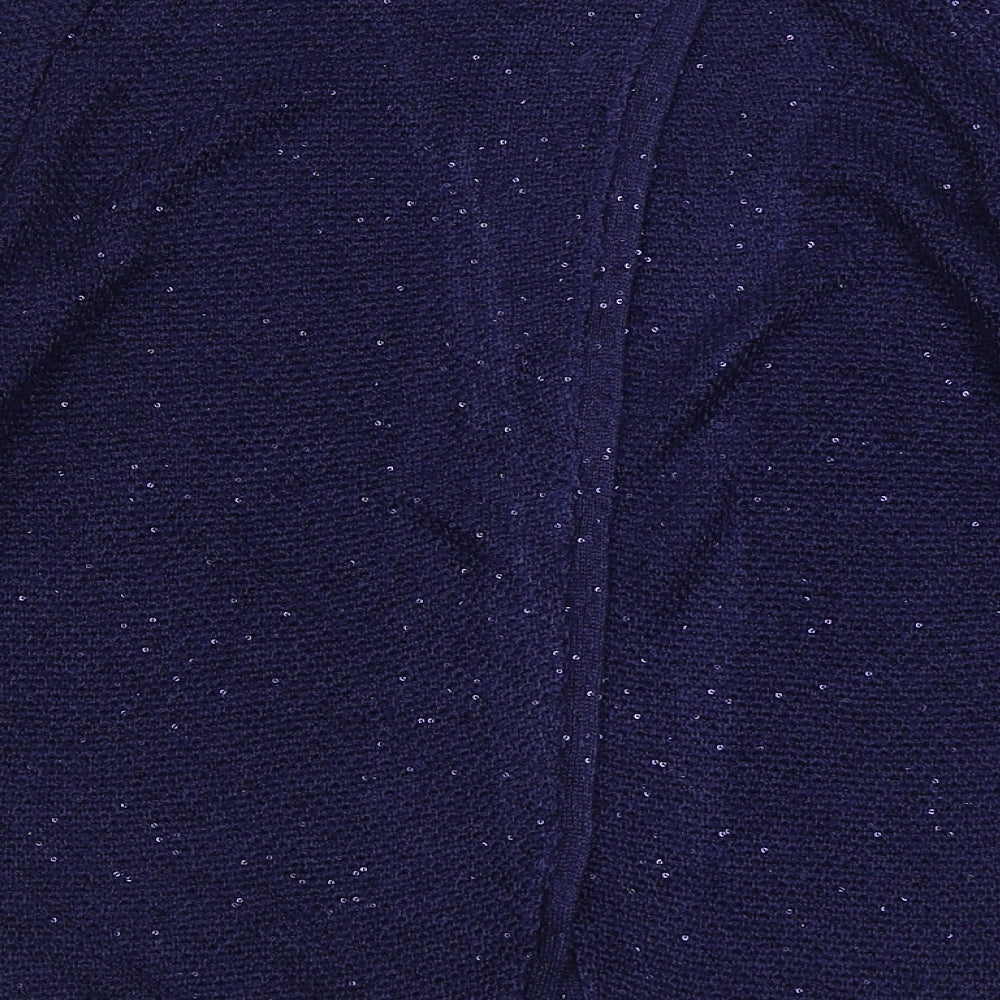 Monsoon Womens Blue Boat Neck Polyester Pullover Jumper Size S