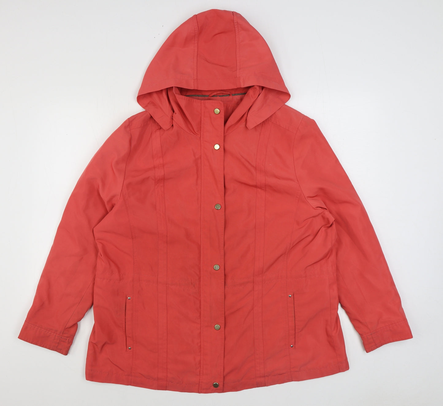 Marks and Spencer Womens Orange Rain Coat Coat Size 18 Zip