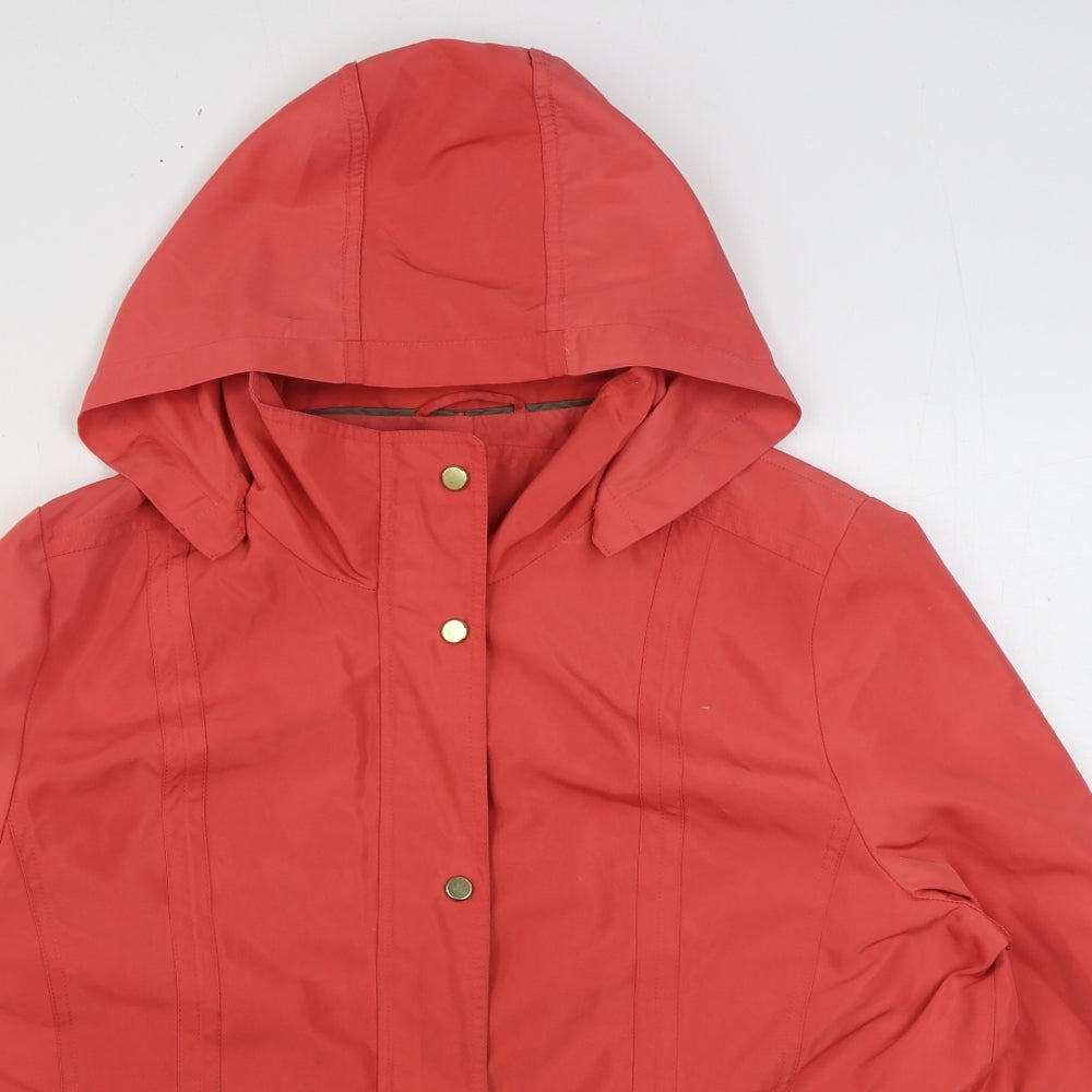 Marks and Spencer Womens Orange Rain Coat Coat Size 18 Zip