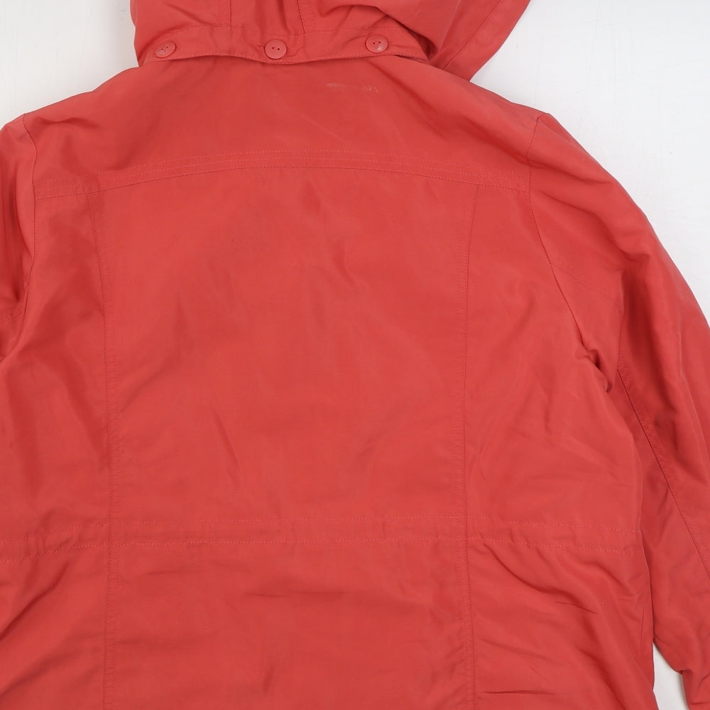 Marks and Spencer Womens Orange Rain Coat Coat Size 18 Zip
