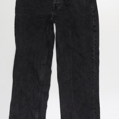 ASOS Womens Black Cotton Straight Jeans Size 28 in L29 in Regular Zip