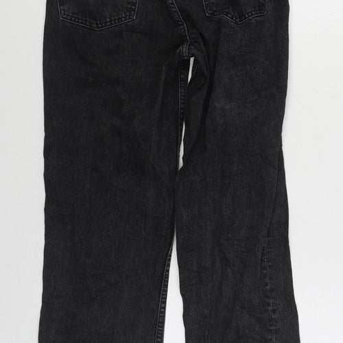 ASOS Womens Black Cotton Straight Jeans Size 28 in L29 in Regular Zip