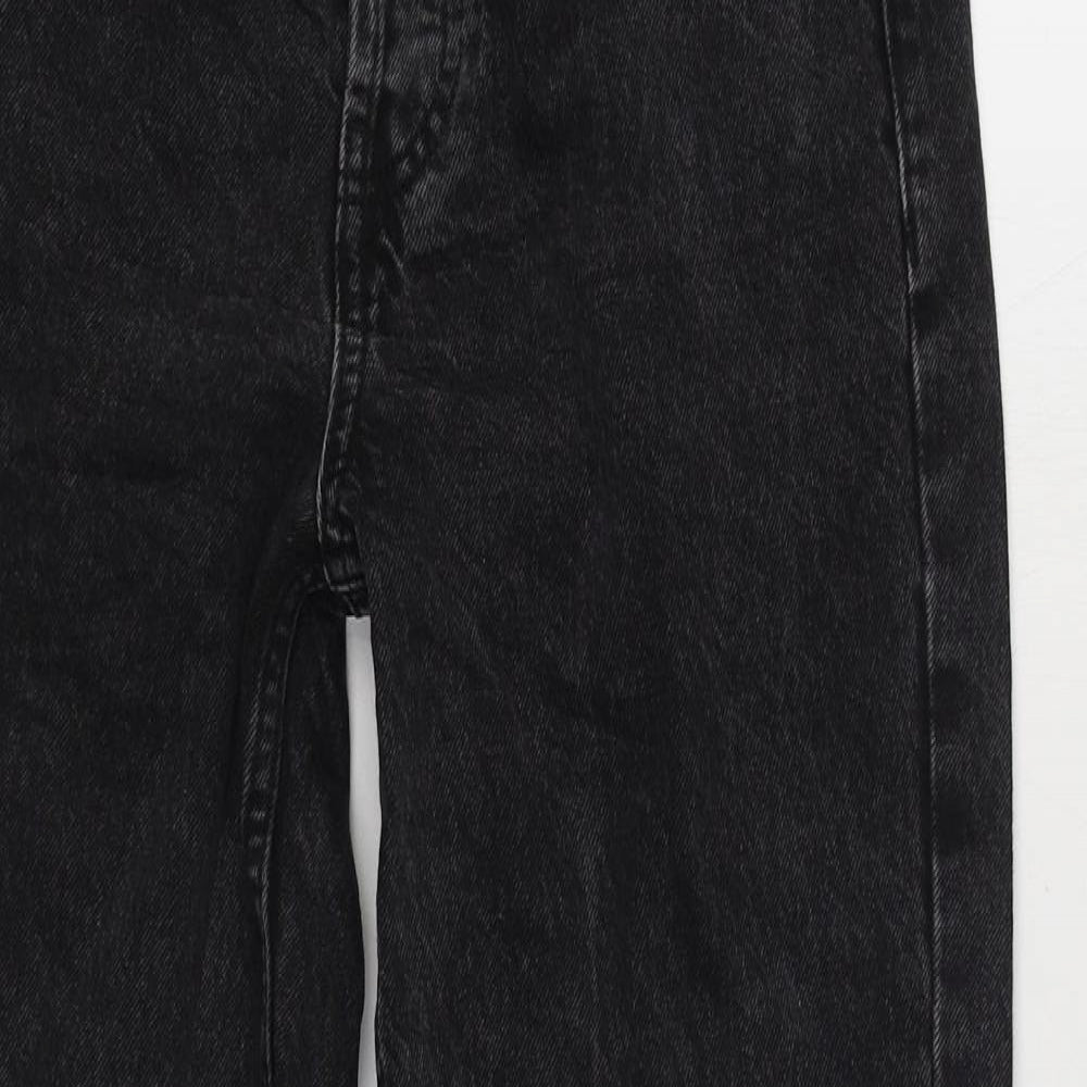 ASOS Womens Black Cotton Straight Jeans Size 28 in L29 in Regular Zip