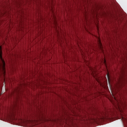 Caroline Charles Womens Red Jacket Blazer Size 10 Button