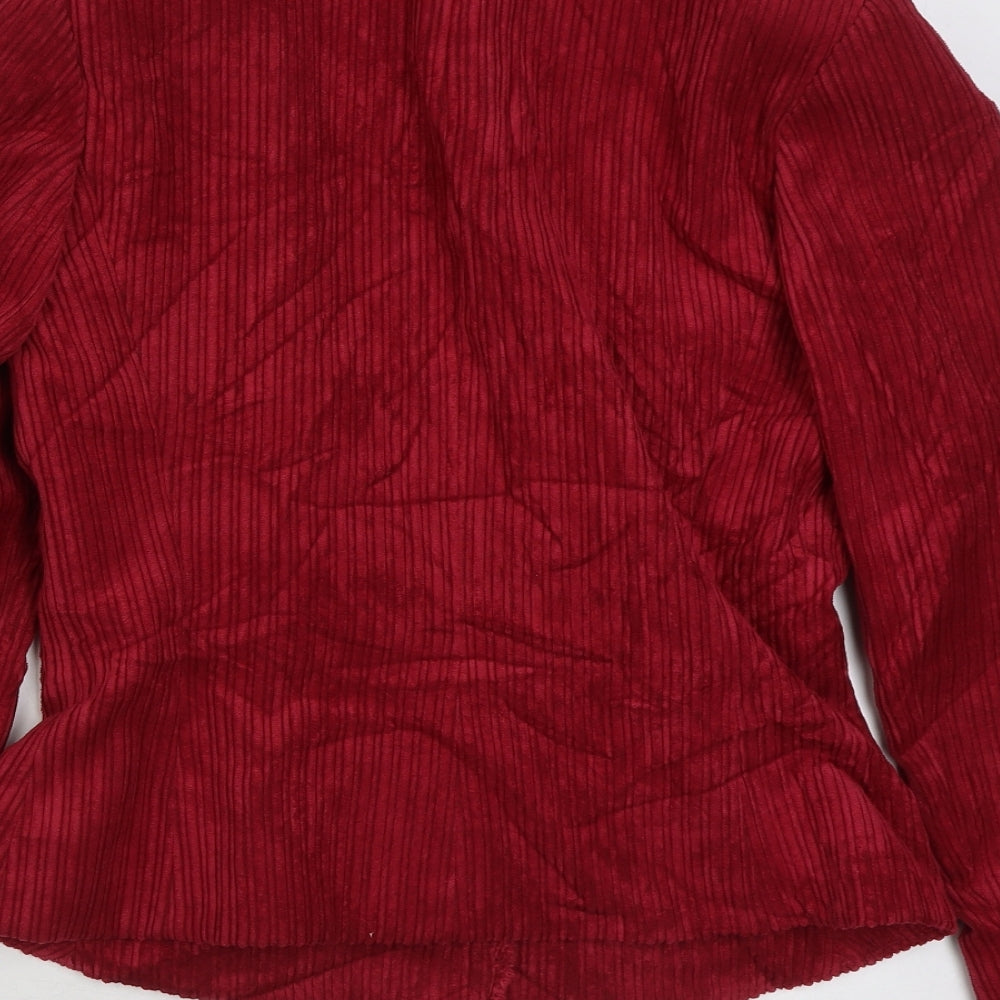 Caroline Charles Womens Red Jacket Blazer Size 10 Button