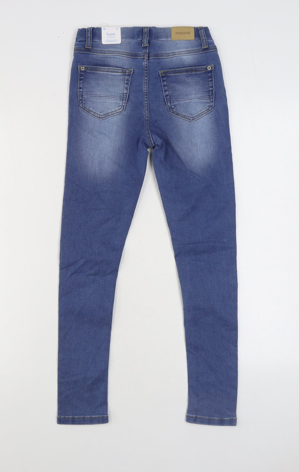 Mayoral Boys Blue Cotton Skinny Jeans Size 10 Years Regular Pullover
