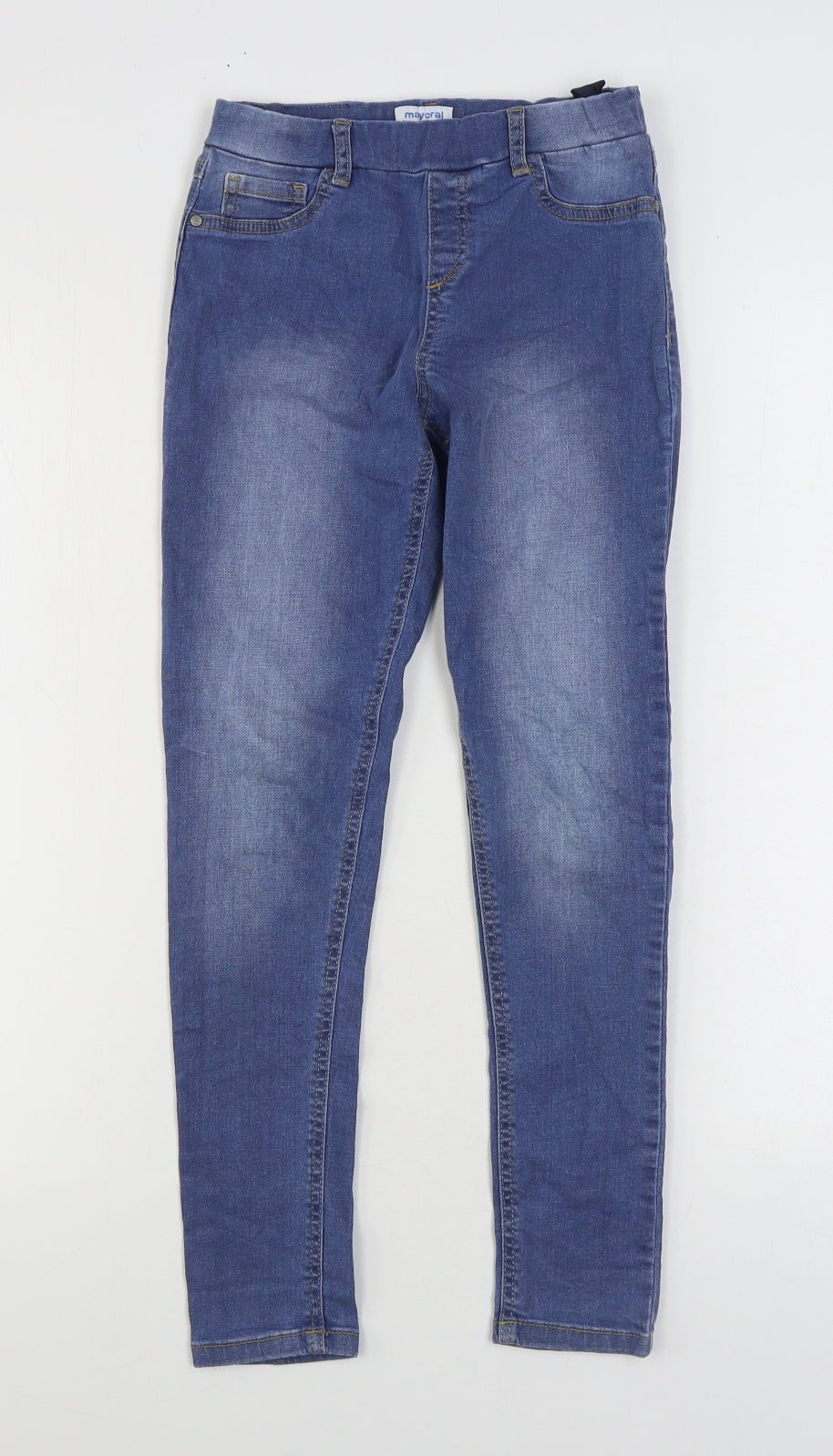 Mayoral Boys Blue Cotton Skinny Jeans Size 9 Years Regular Pullover