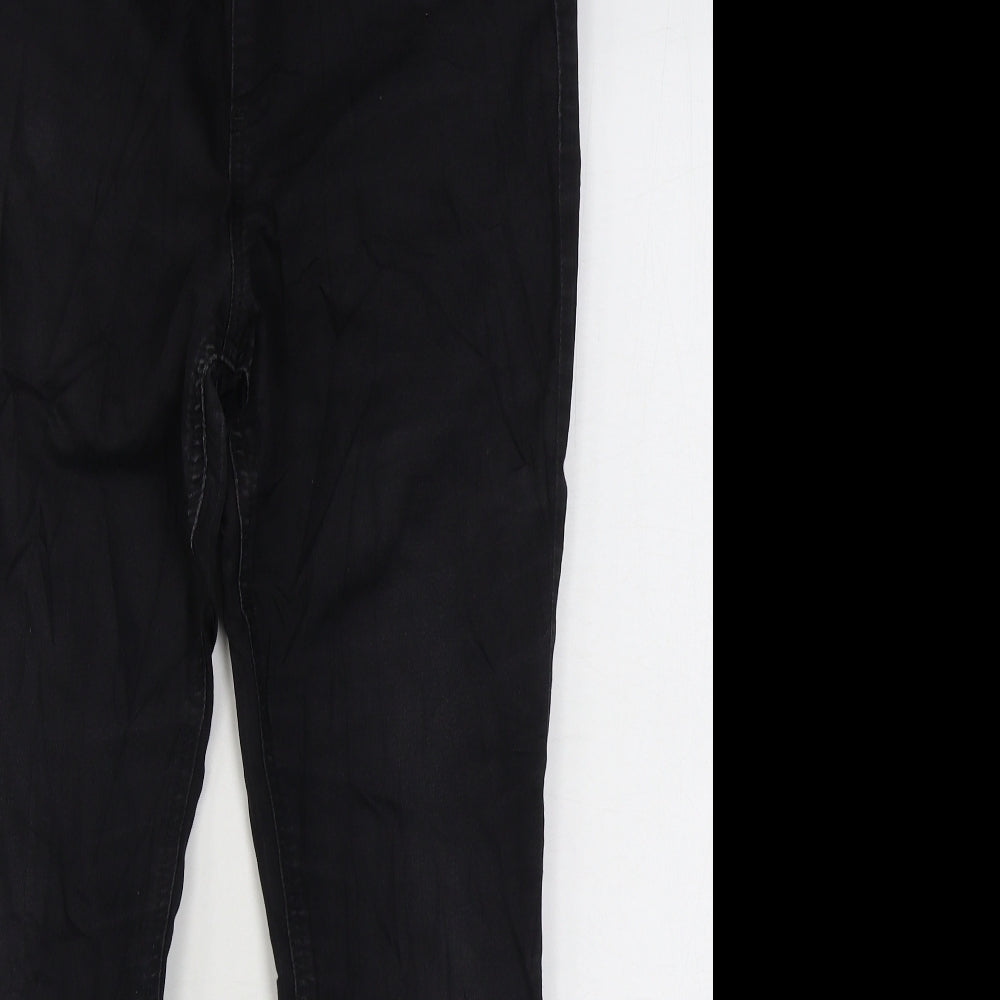 Marks and Spencer Womens Black Cotton Jegging Jeans Size 14 L25 in Regular Zip