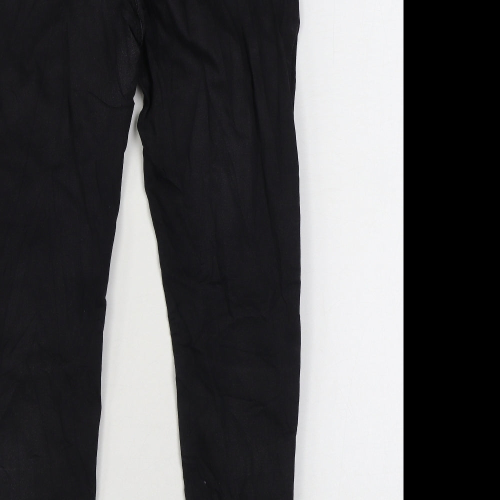 Marks and Spencer Womens Black Cotton Jegging Jeans Size 14 L25 in Regular Zip