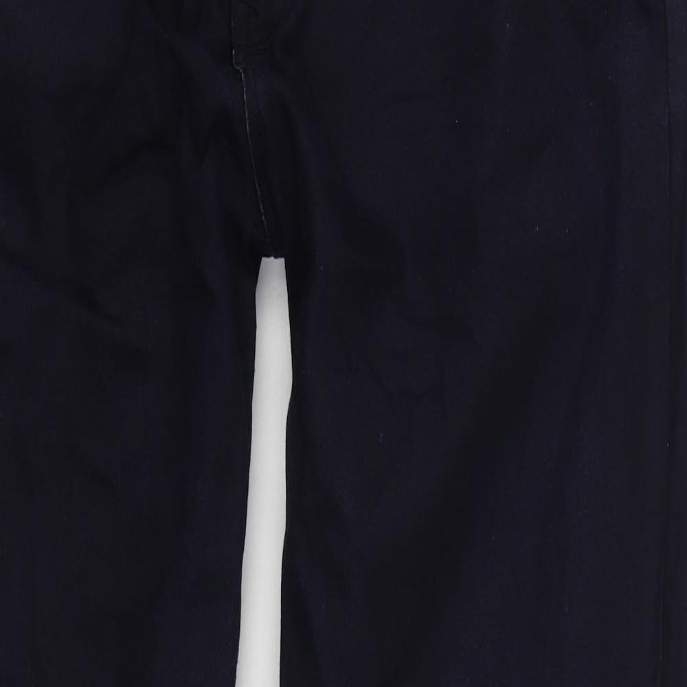 Marks and Spencer Mens Blue Cotton Straight Jeans Size 36 in L32 in Regular Zip