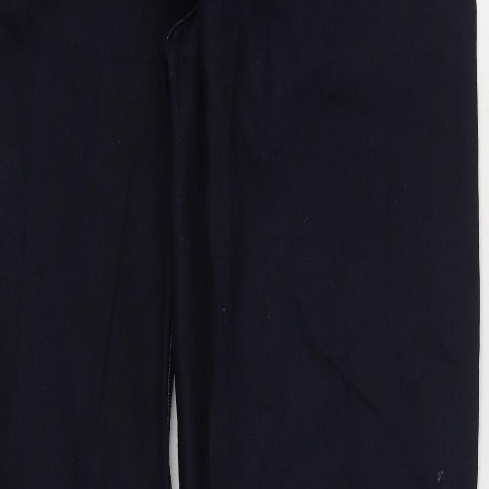 Marks and Spencer Mens Blue Cotton Straight Jeans Size 36 in L32 in Regular Zip