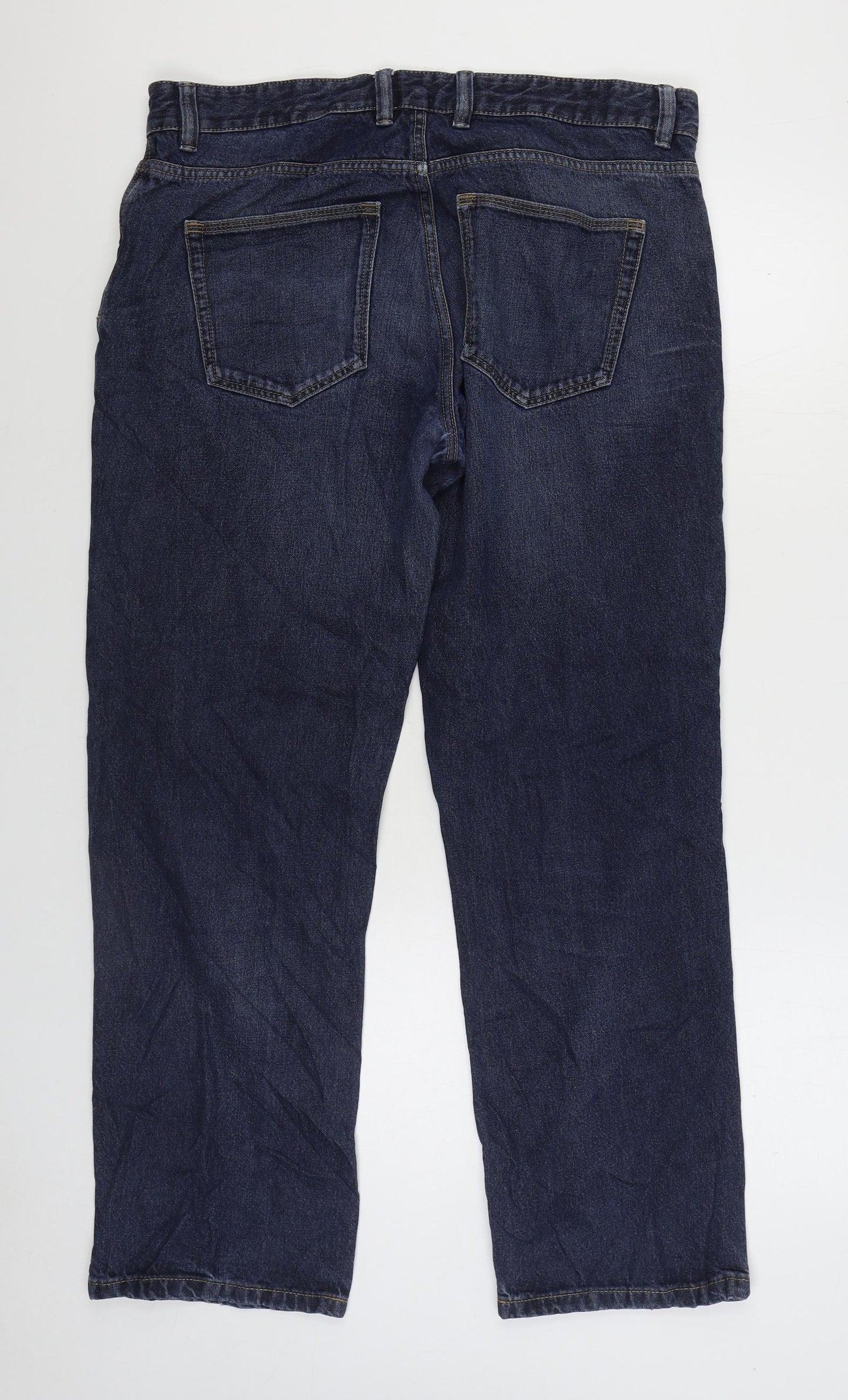 NEXT Mens Blue Cotton Straight Jeans Size 36 in L31 in Regular Zip