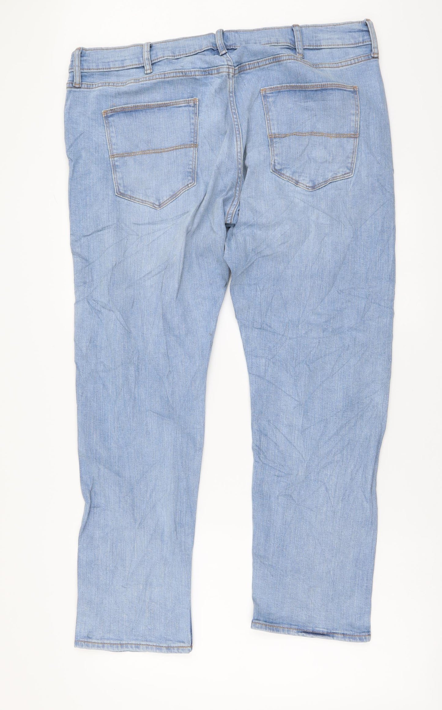 Marks and Spencer Womens Blue Cotton Skinny Jeans Size 38 in L29 in Regular Button