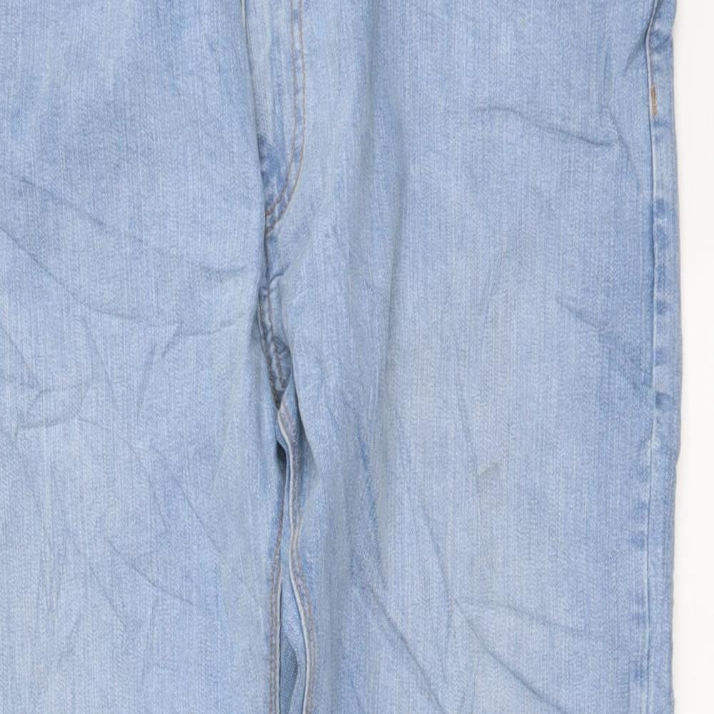 Marks and Spencer Womens Blue Cotton Skinny Jeans Size 38 in L29 in Regular Button