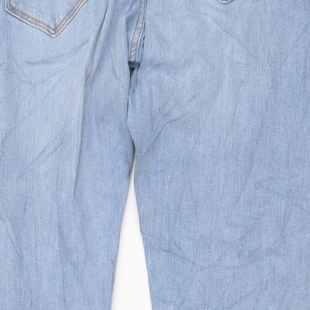 Marks and Spencer Womens Blue Cotton Skinny Jeans Size 38 in L29 in Regular Button