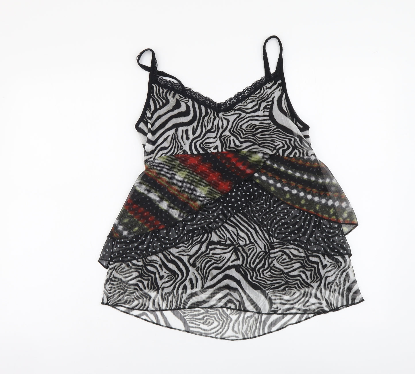 Per Una Womens Multicoloured Geometric Polyester Camisole Tank Size 12 V-Neck