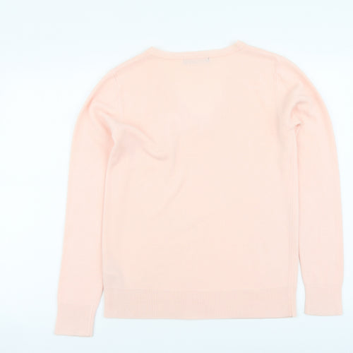 Atmosphere Womens Pink V-Neck Acrylic Henley Jumper Size 12
