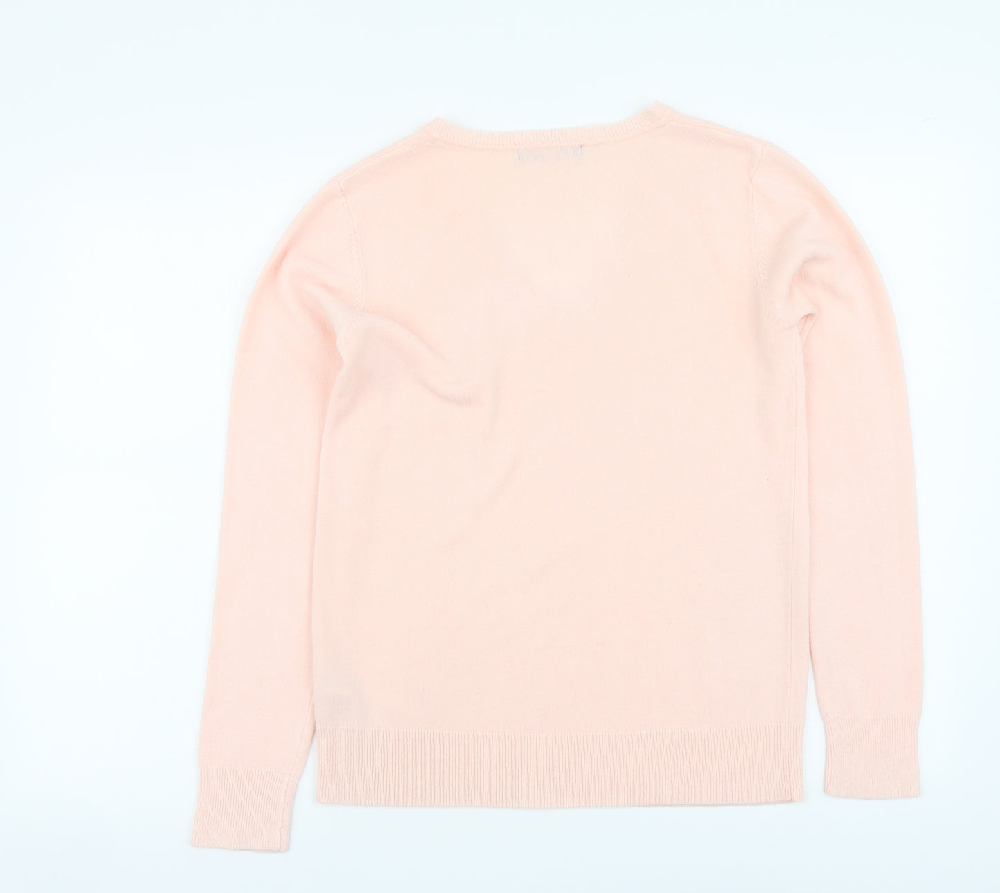 Atmosphere Womens Pink V-Neck Acrylic Henley Jumper Size 12