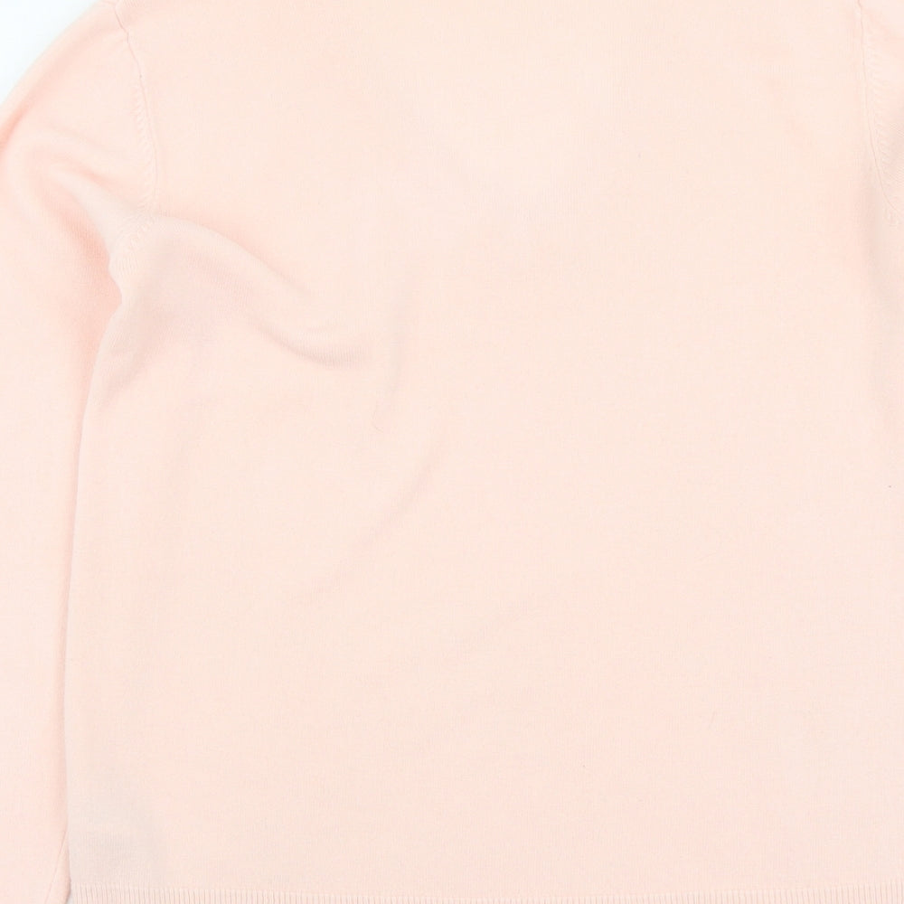 Atmosphere Womens Pink V-Neck Acrylic Henley Jumper Size 12