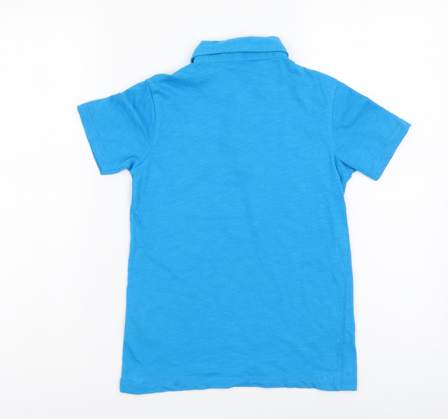 George Boys Blue Cotton Basic Polo Size 7-8 Years Collared Pullover