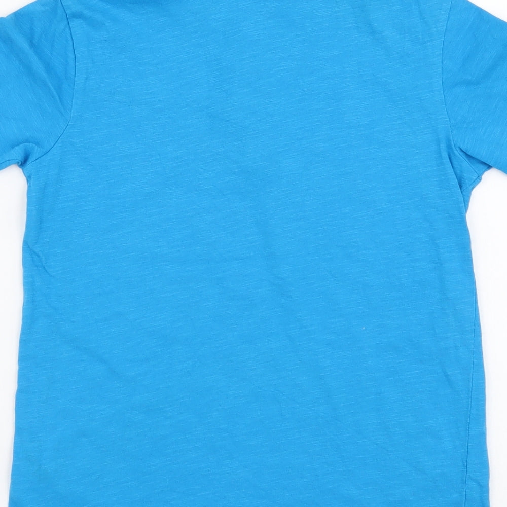 George Boys Blue Cotton Basic Polo Size 7-8 Years Collared Pullover
