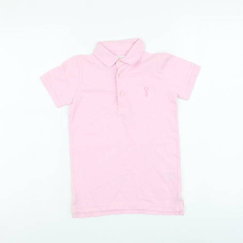 NEXT Girls Pink Cotton Basic Polo Size 5 Years Collared Pullover