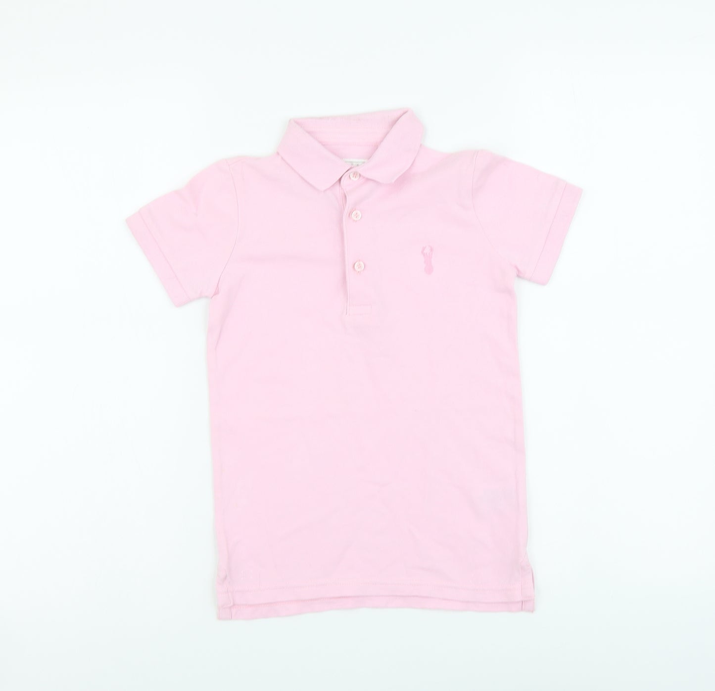 NEXT Girls Pink Cotton Basic Polo Size 5 Years Collared Pullover