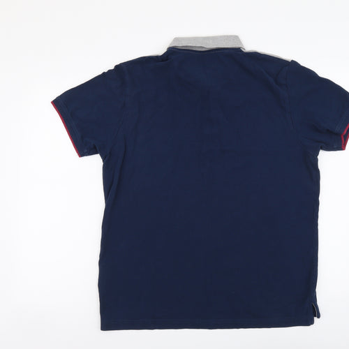 Pierre Cardin Mens Multicoloured Colourblock Cotton Polo Size L Collared Pullover