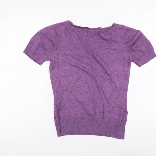 Warehouse Womens Purple Round Neck Viscose Pullover Jumper Size 10