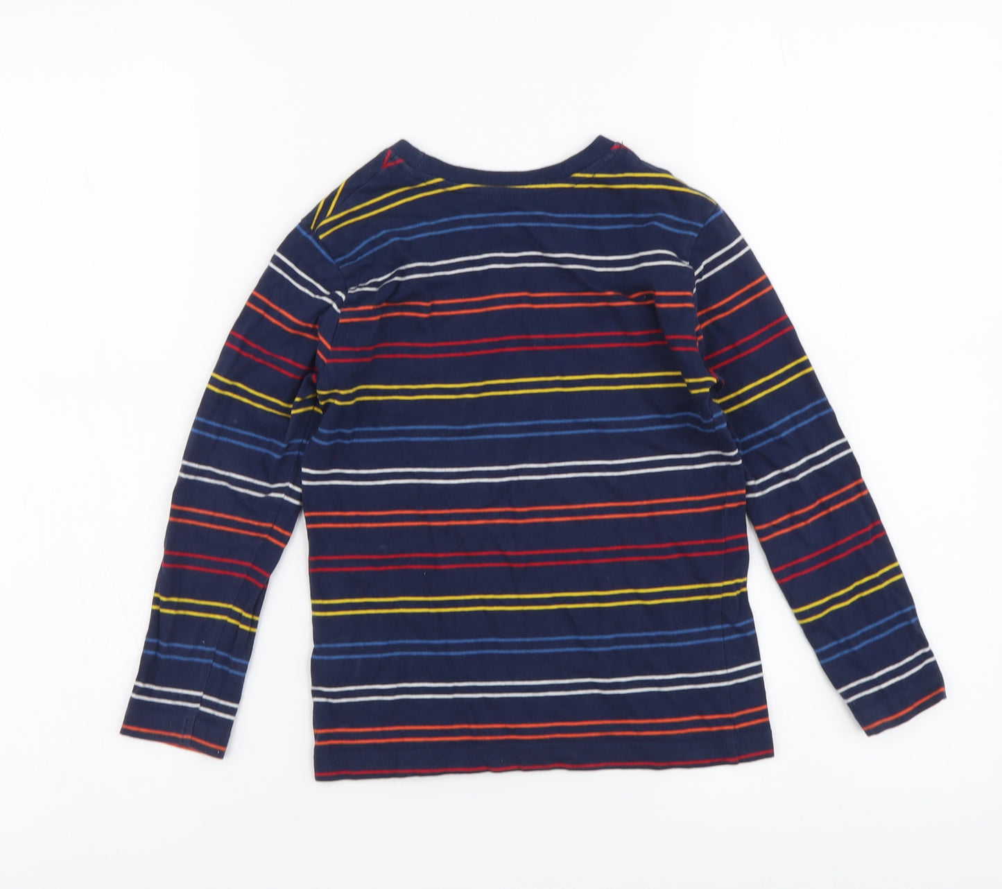 Primark Boys Multicoloured Striped Cotton Basic T-Shirt Size 5-6 Years Round Neck Pullover