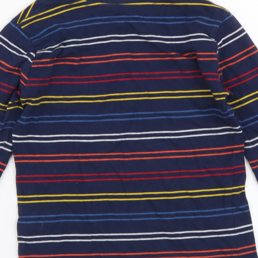 Primark Boys Multicoloured Striped Cotton Basic T-Shirt Size 5-6 Years Round Neck Pullover