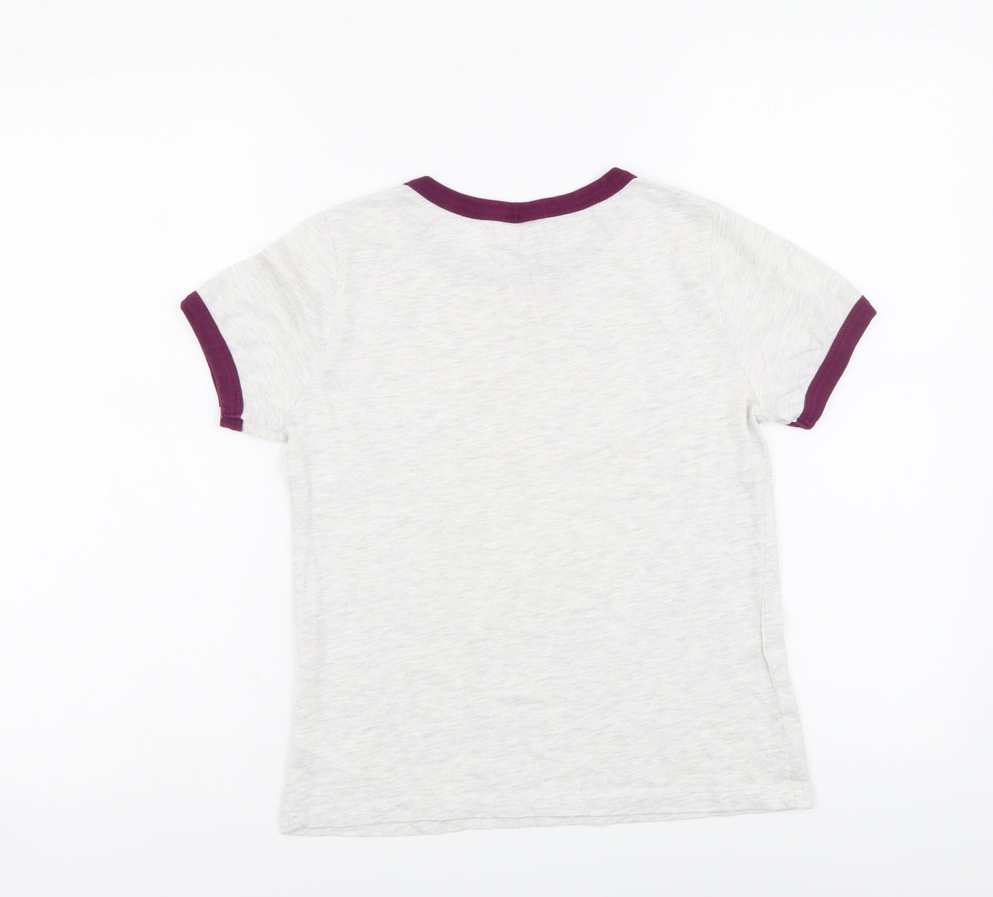H&M Womens Grey Cotton Basic T-Shirt Size S Round Neck