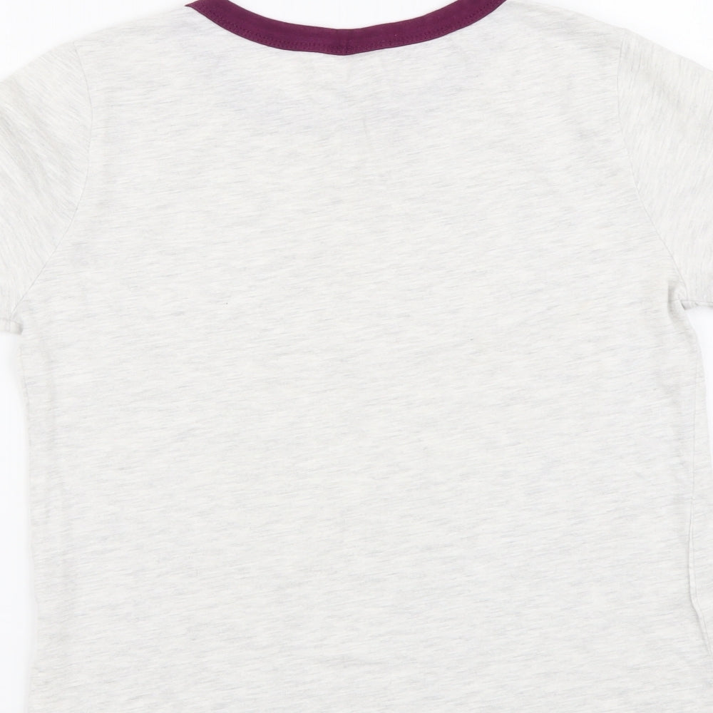 H&M Womens Grey Cotton Basic T-Shirt Size S Round Neck
