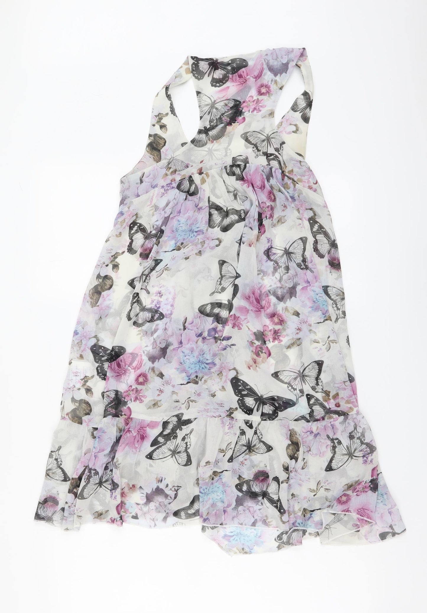 Lipsy Womens Multicoloured Floral Polyester A-Line Size 10 Round Neck Pullover - Butterflies