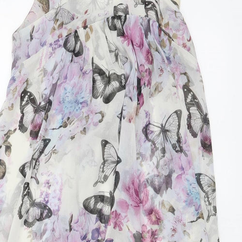 Lipsy Womens Multicoloured Floral Polyester A-Line Size 10 Round Neck Pullover - Butterflies