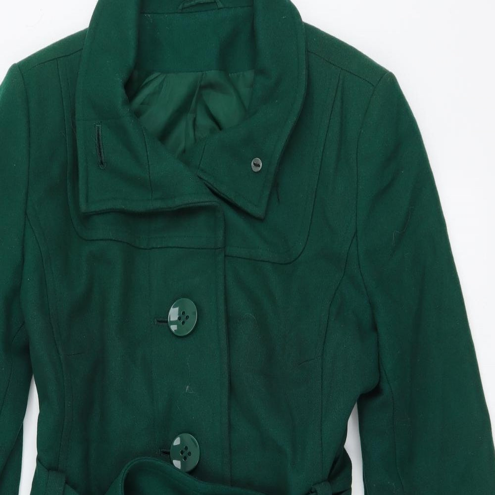 Dorothy Perkins Womens Green Pea Coat Coat Size 16 Button