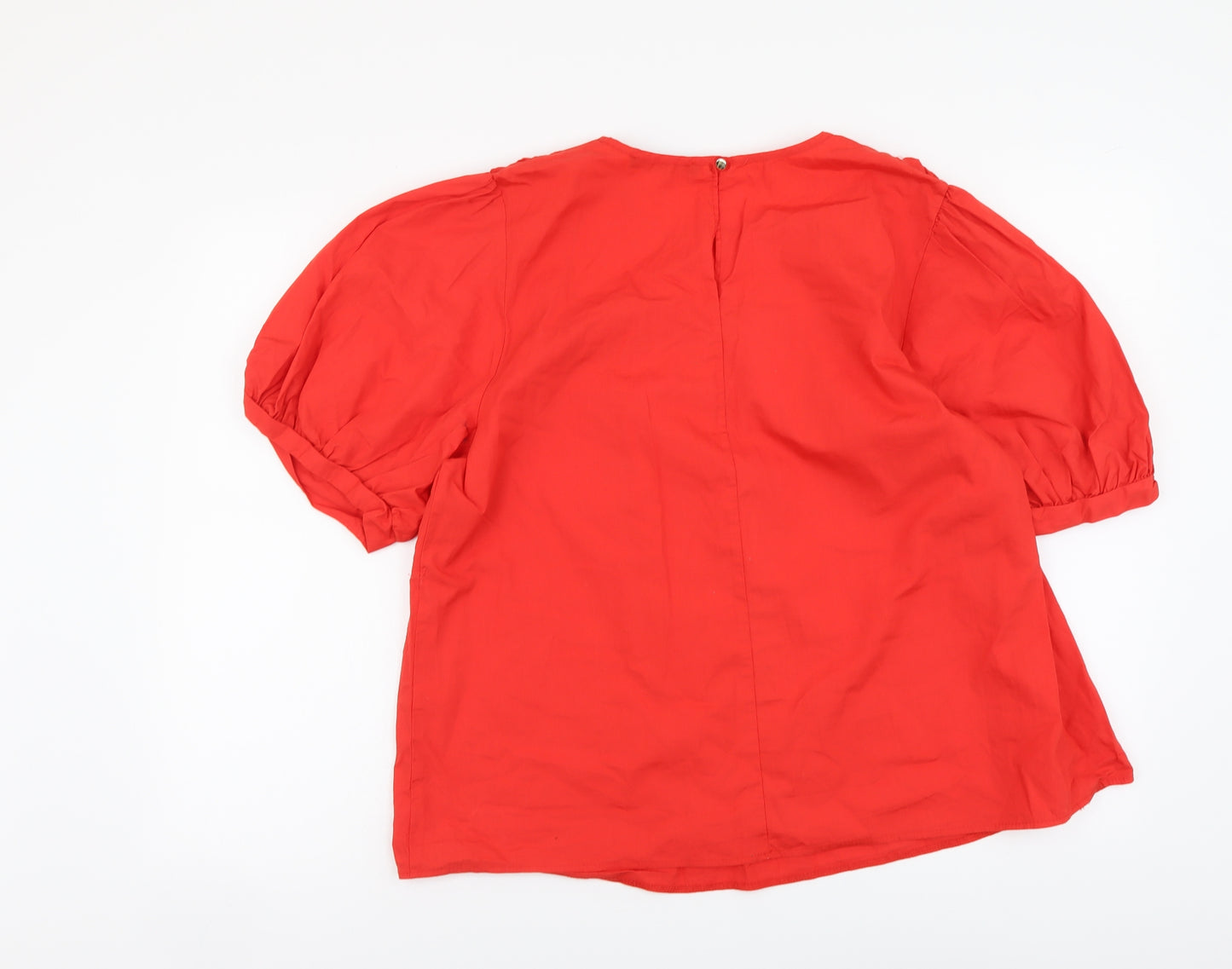 George Womens Red Cotton Basic Blouse Size 20 Round Neck