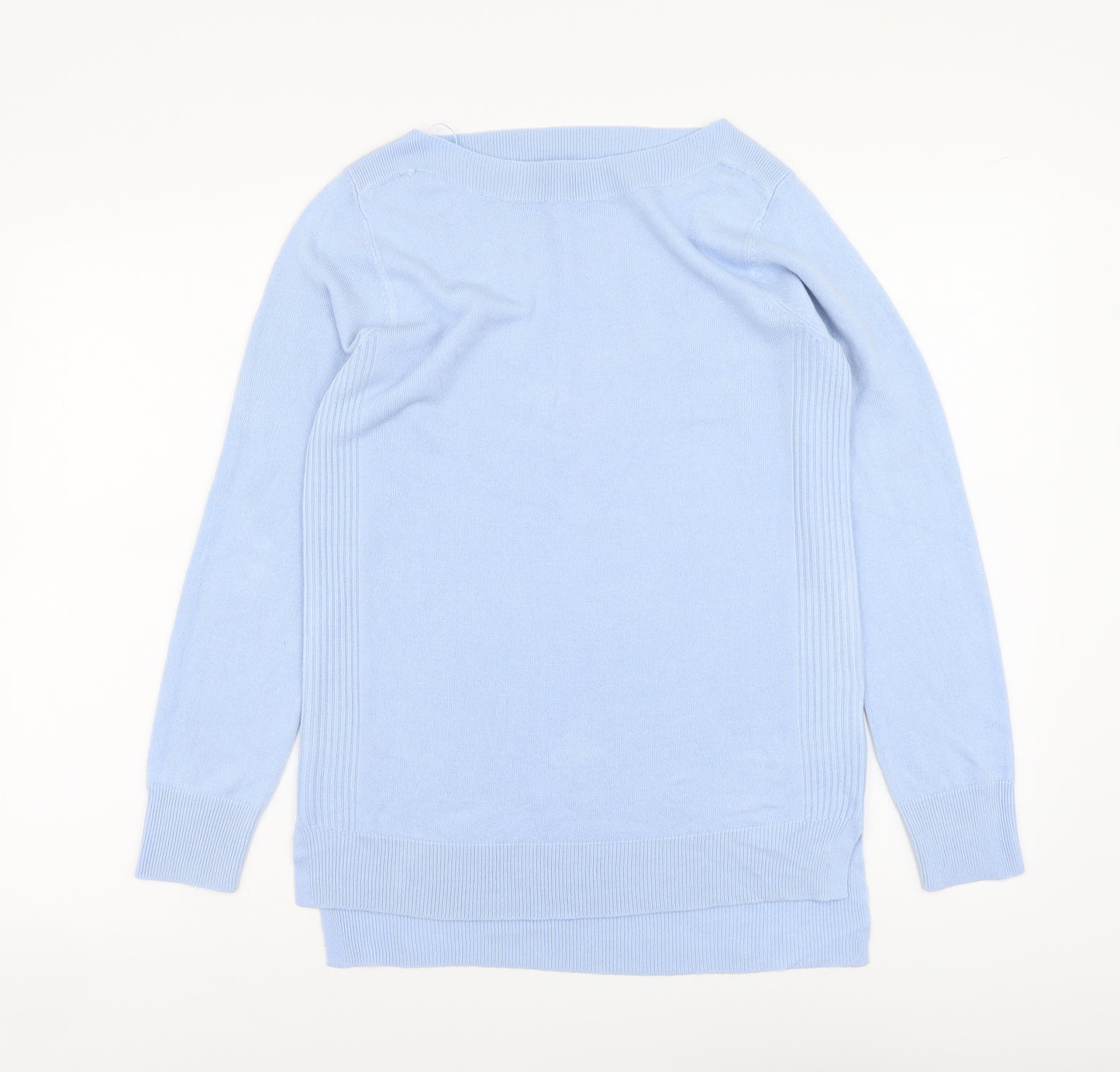 F&F Womens Blue Boat Neck Acrylic Pullover Jumper Size 8