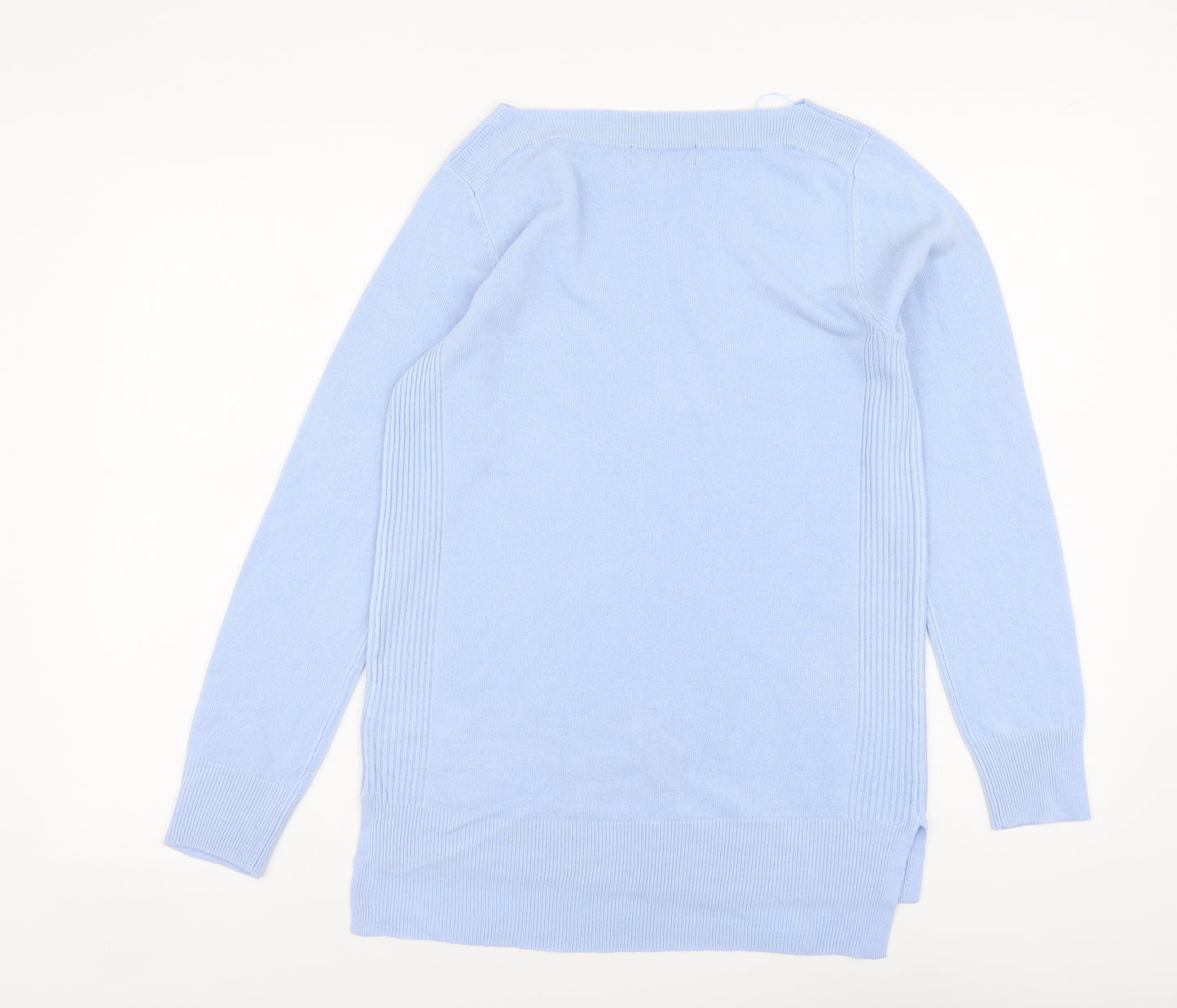 F&F Womens Blue Boat Neck Acrylic Pullover Jumper Size 8