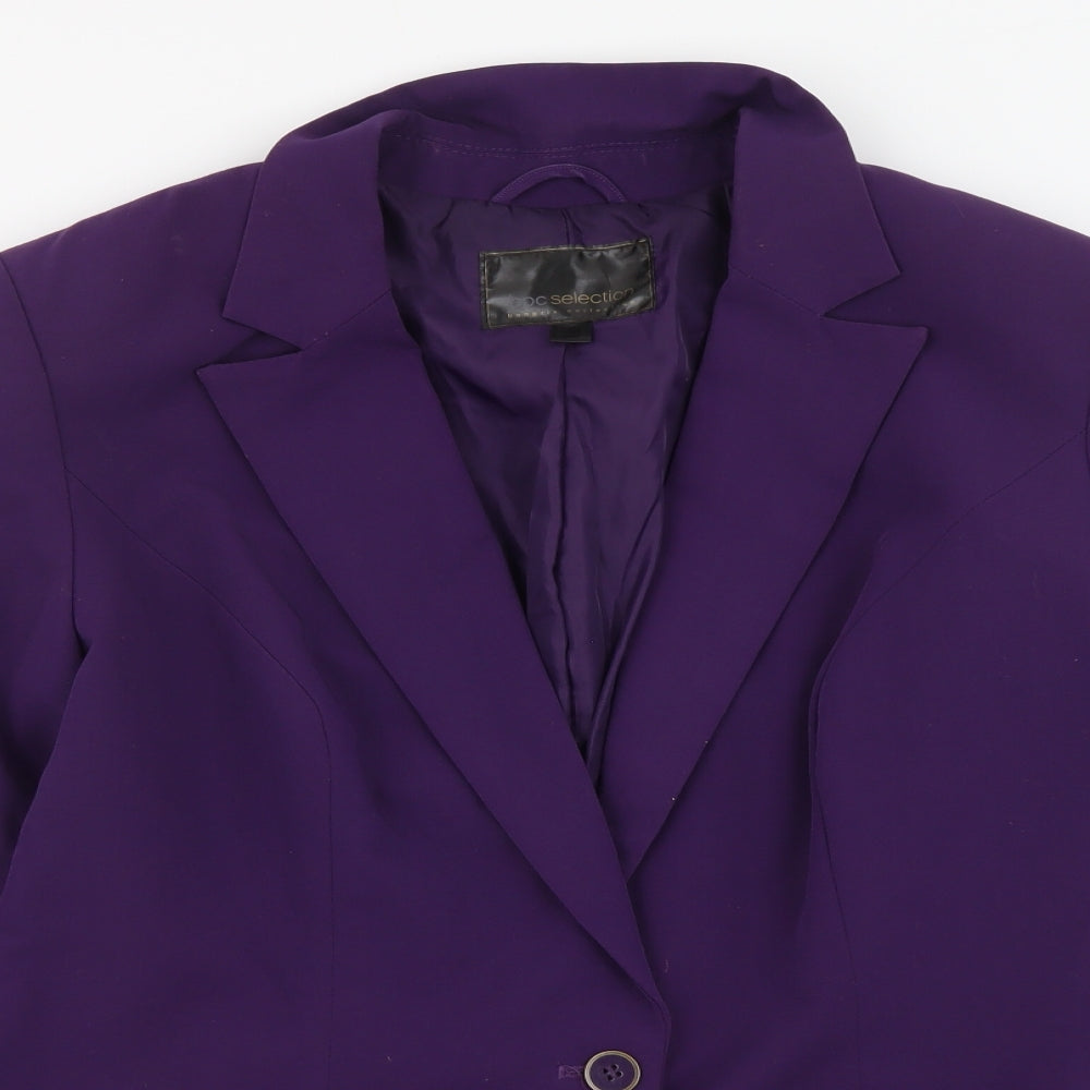 BPC Selection Womens Purple Polyester Jacket Suit Jacket Size XL