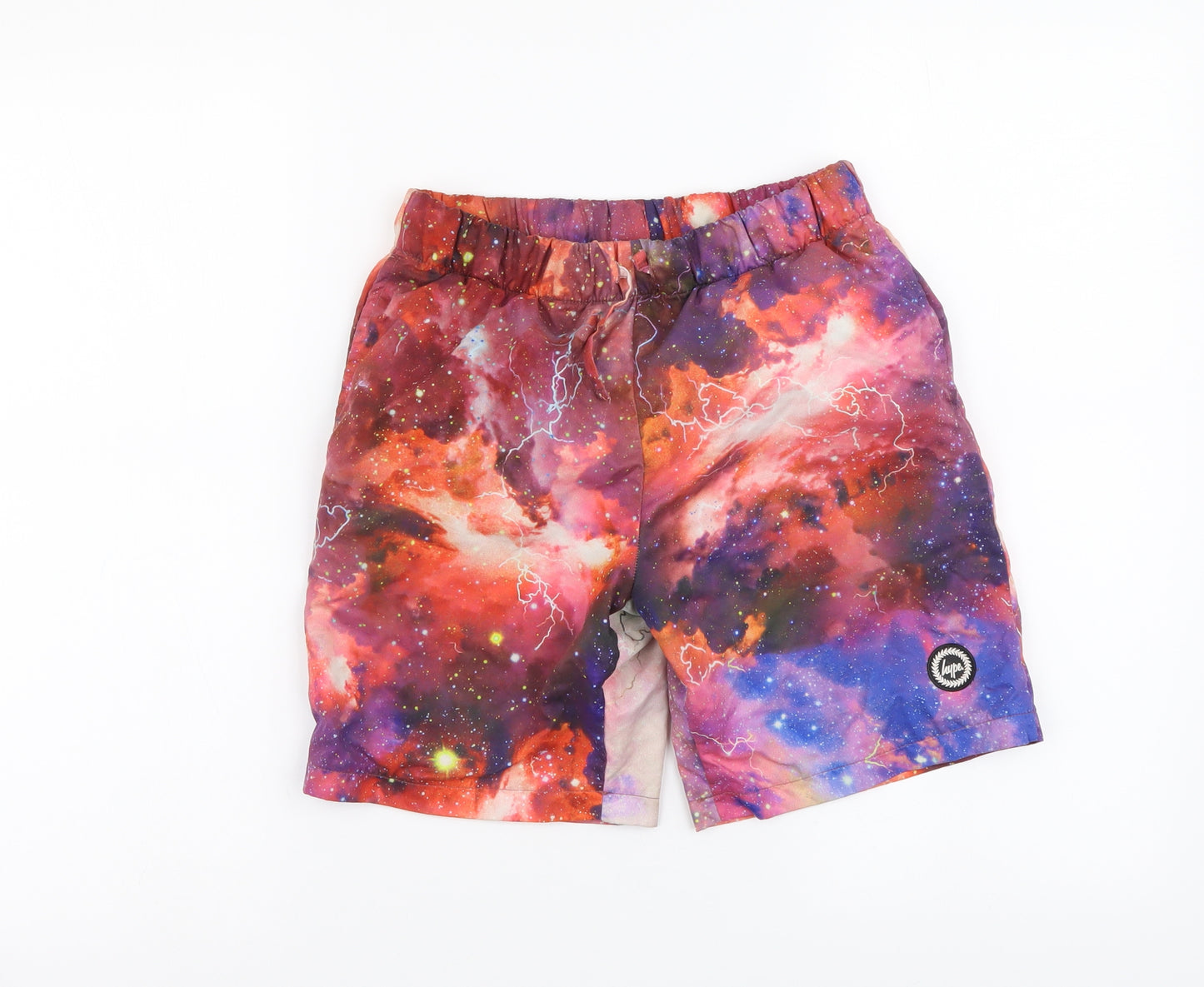 Hype Boys Multicoloured Geometric Polyester Cargo Shorts Size 11-12 Years Regular Drawstring - Swimming shorts