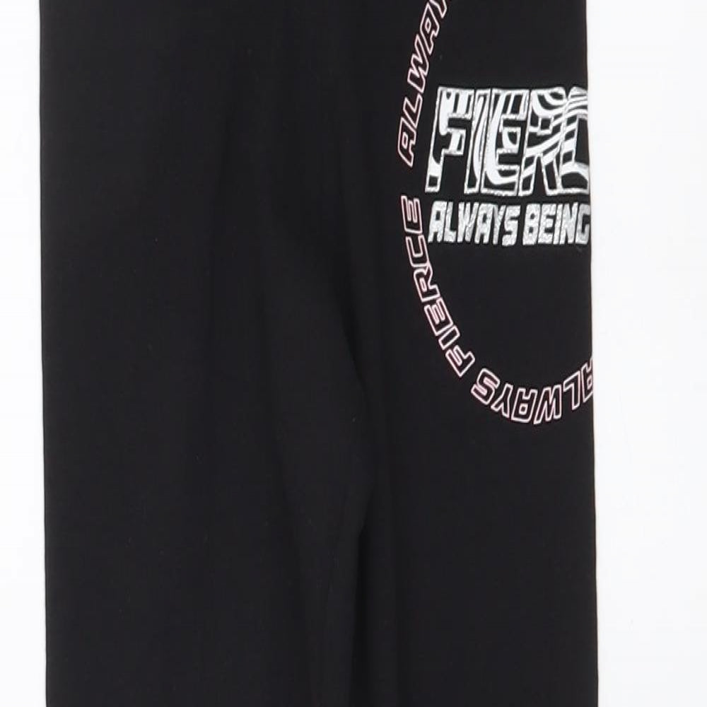 I Love Girlswear Girls Black Cotton Jegging Trousers Size 7 Years Regular Drawstring - Legging