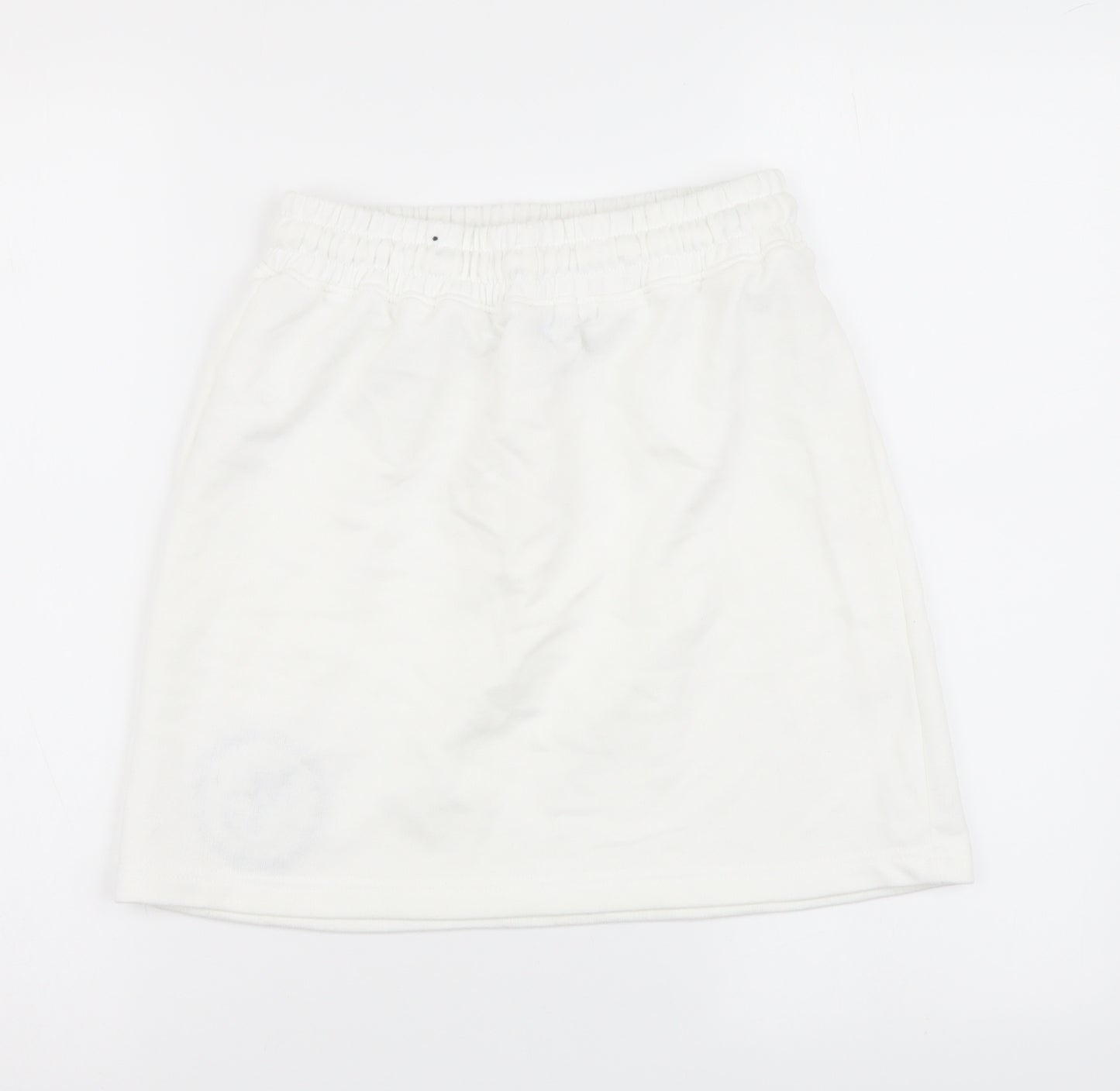 Missguided Womens White Cotton Mini Skirt Size 8 Drawstring